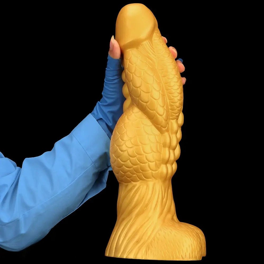 Gold dragon scale silicone dildo, photo 15