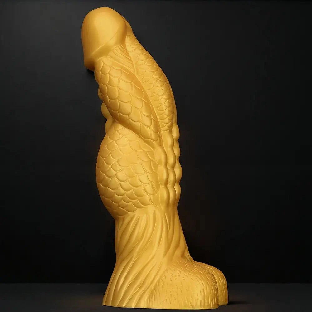 Gold dragon scale silicone dildo, photo 3