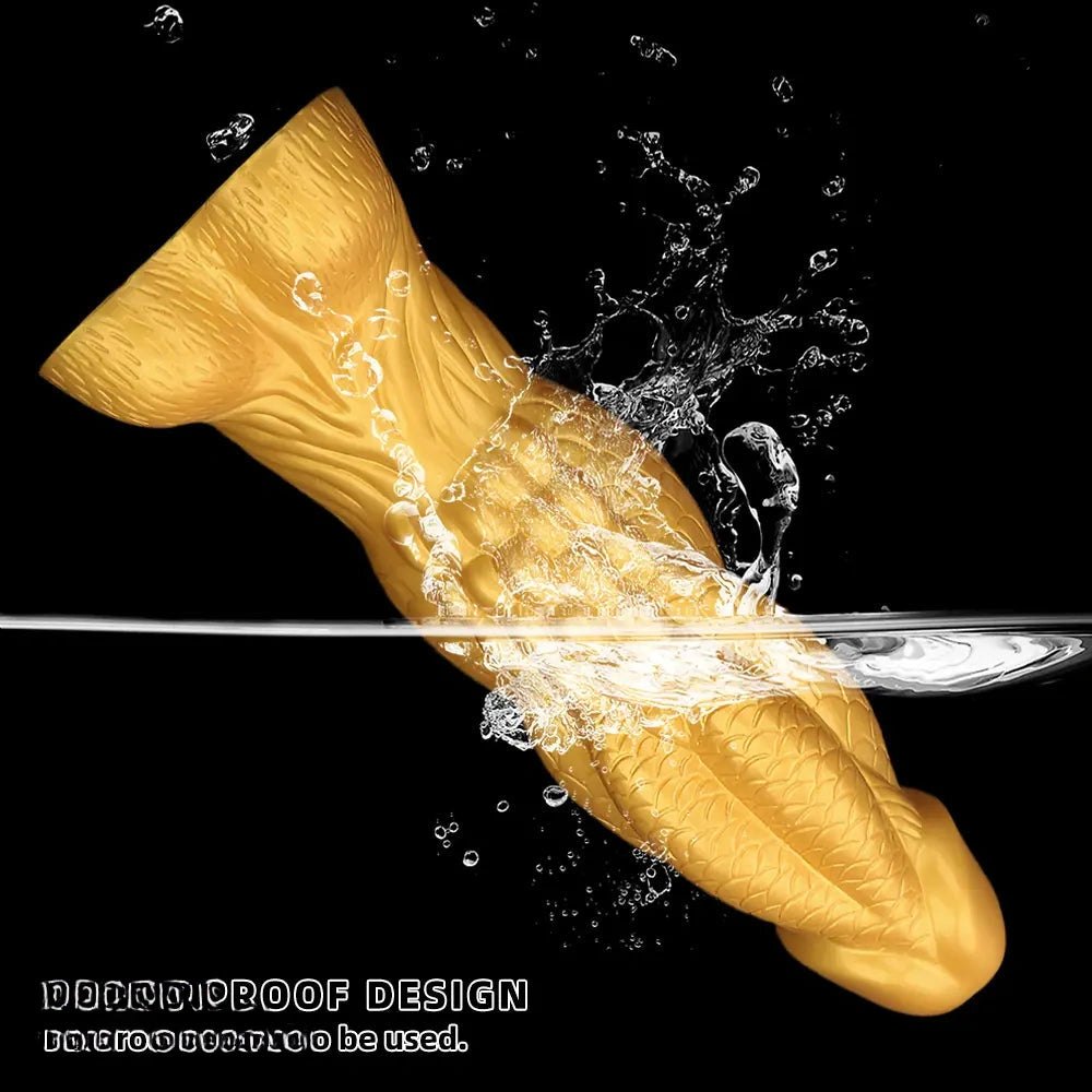 Gold dragon scale silicone dildo, photo 8