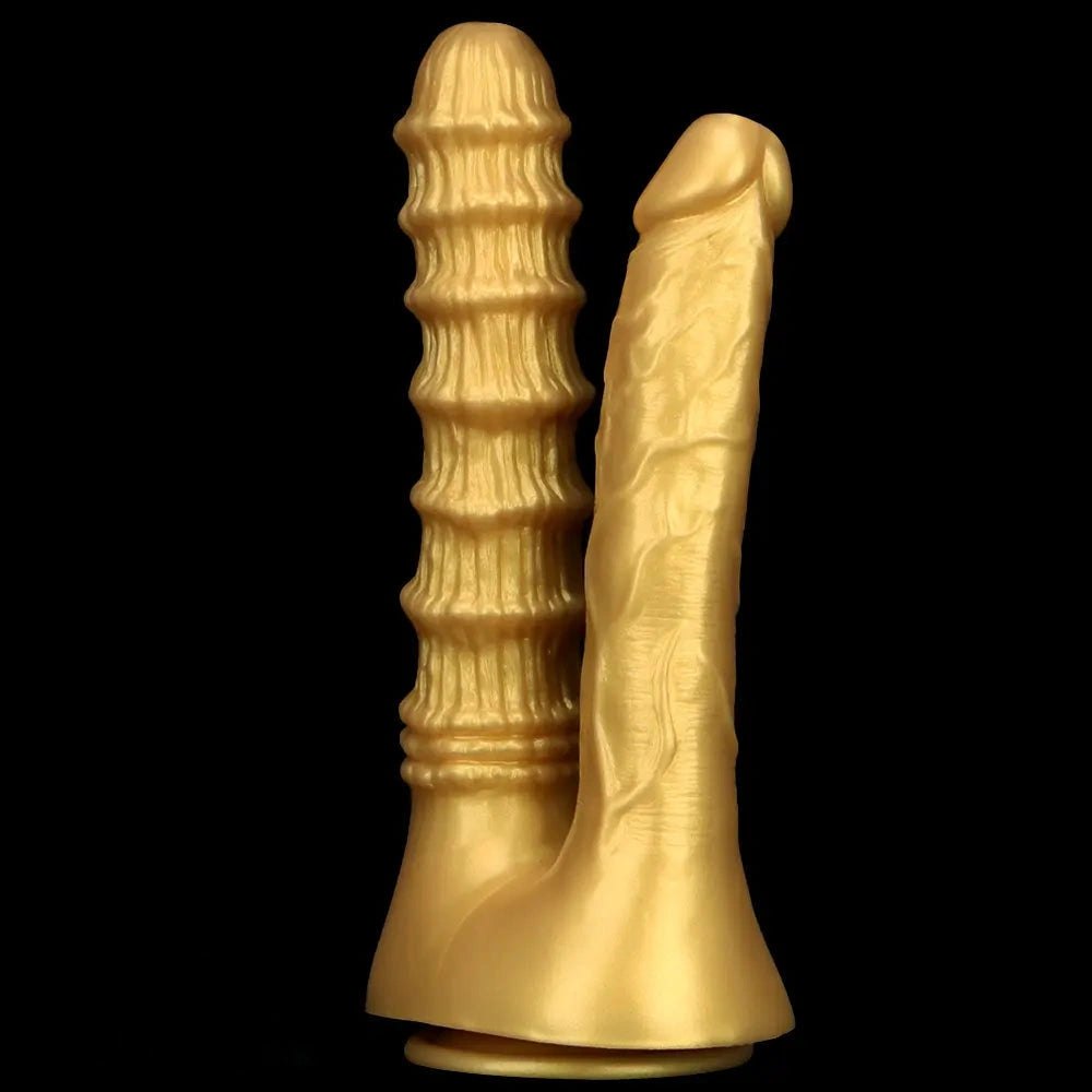 Gold dual shaft silicone dildo, photo 14