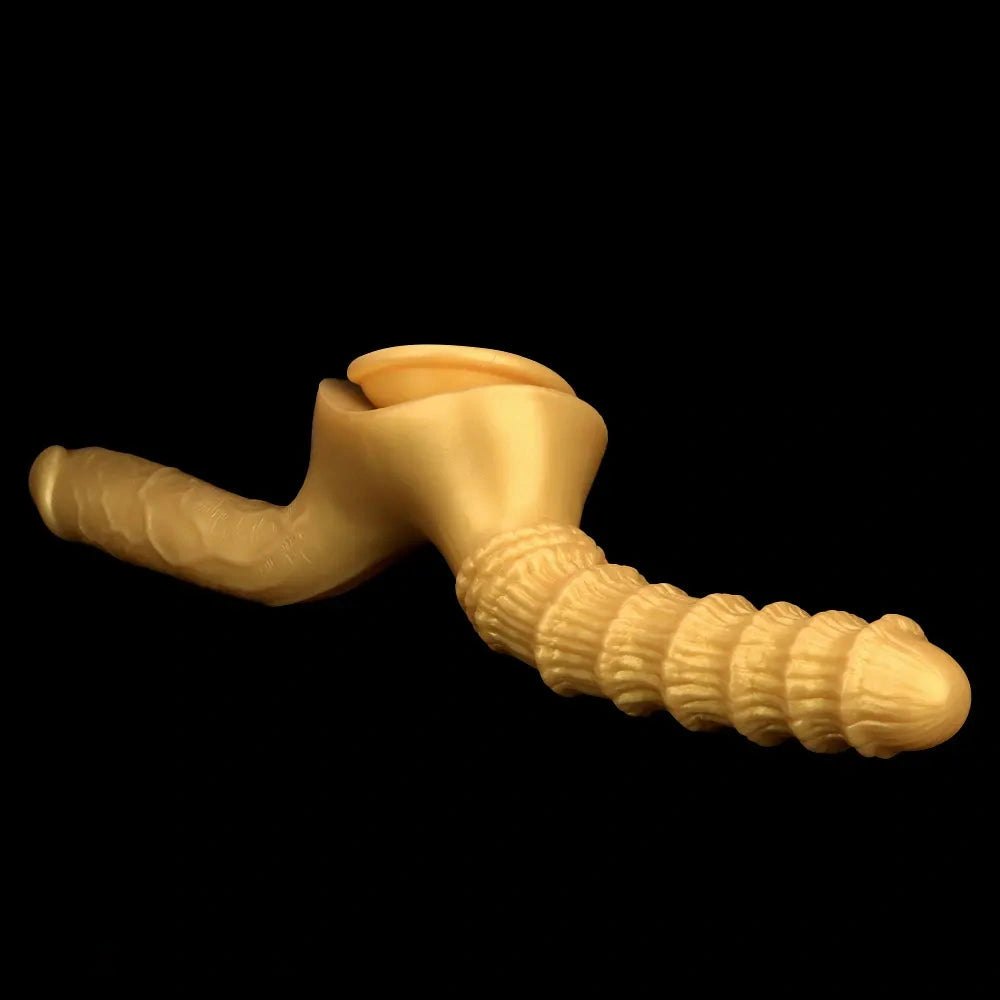 Gold dual shaft silicone dildo, photo 15