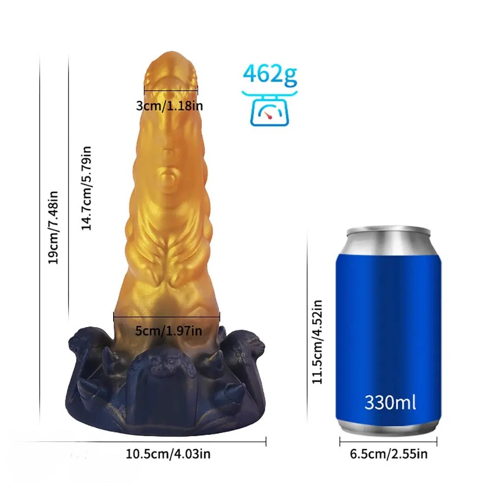 Gold and black fantasy creature silicone plug, photo 3