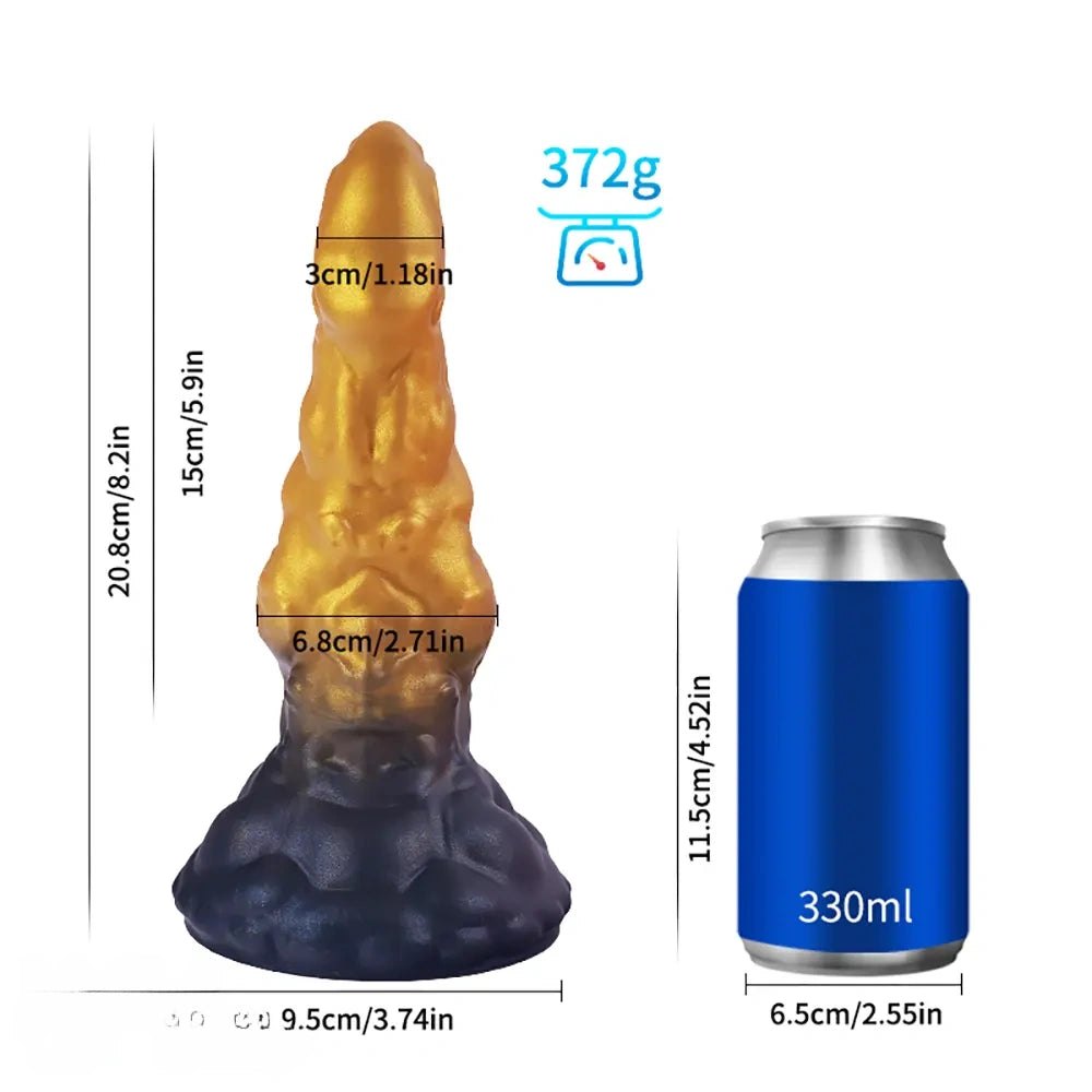 Gold and black fantasy creature silicone plug, photo 4