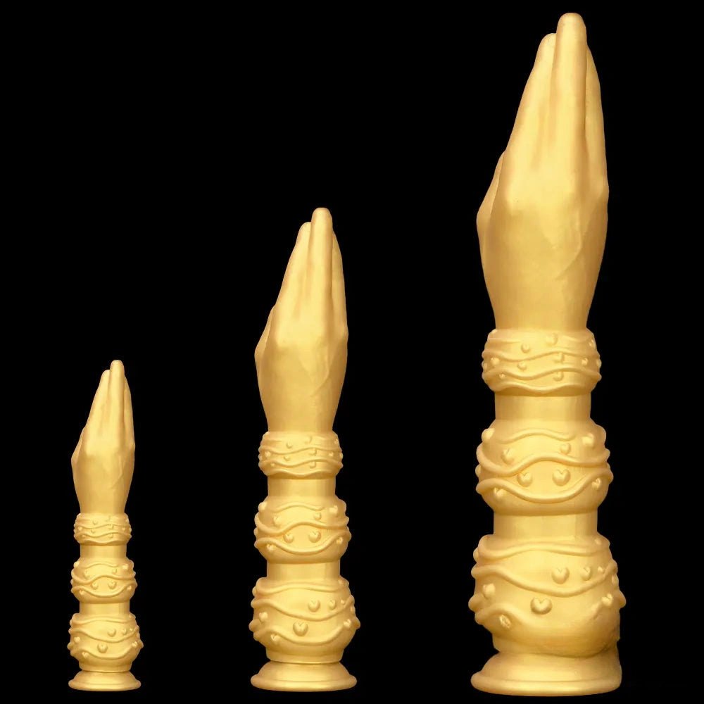 Gold silicone fist and forearm dildo, photo 1