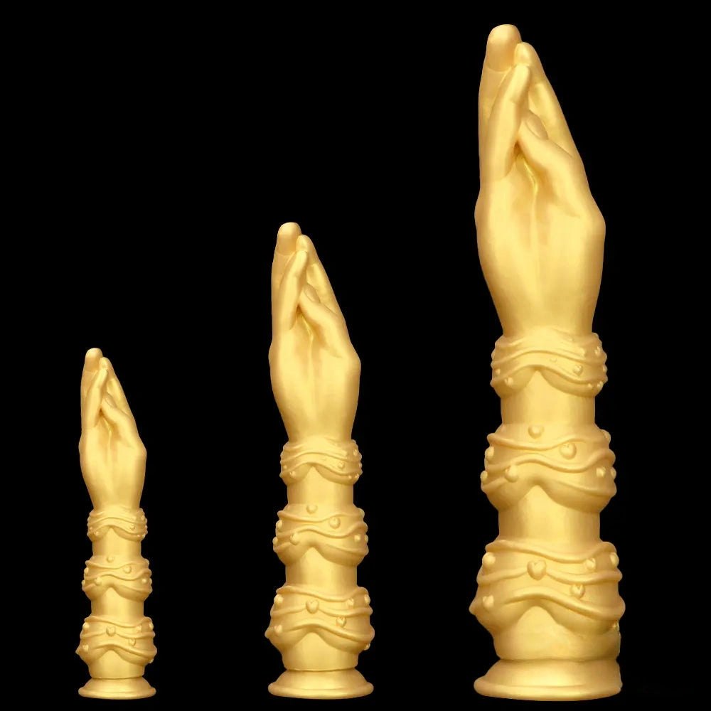 Gold silicone fist and forearm dildo, photo 12