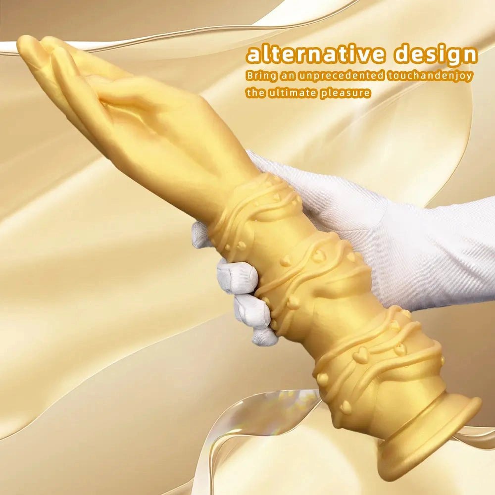 Gold silicone fist and forearm dildo, photo 3
