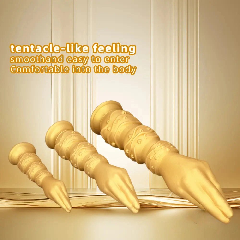Gold silicone fist and forearm dildo, photo 6