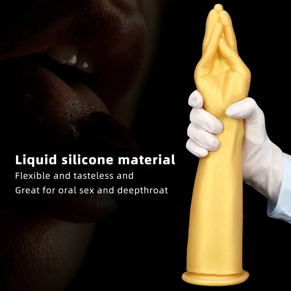 Gold fisting hand dildo, photo 3