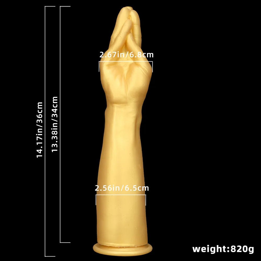 Gold fisting hand dildo, photo 7