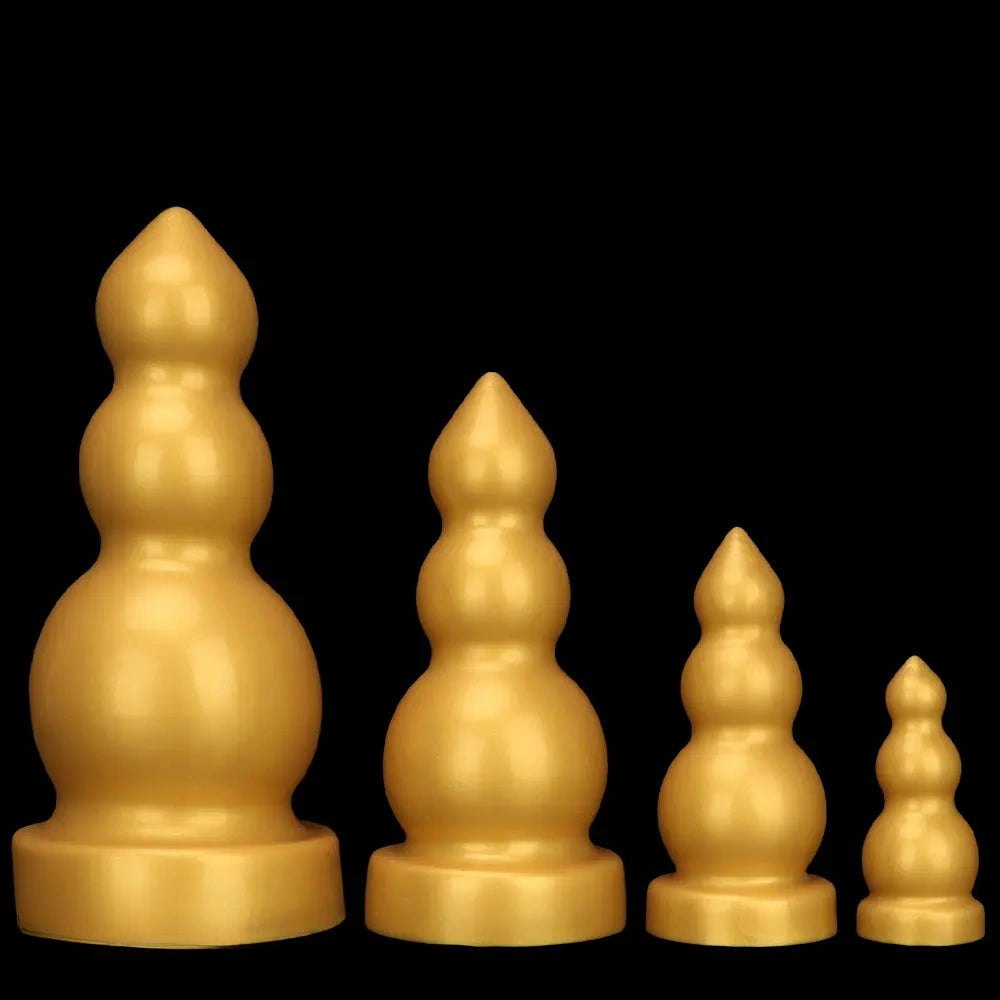 Gold gourd-shaped silicone dildo, photo 1