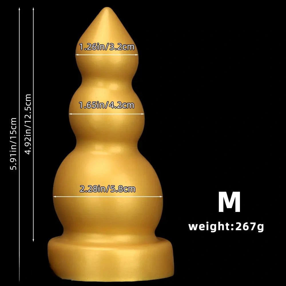 Gold gourd-shaped silicone dildo, photo 10