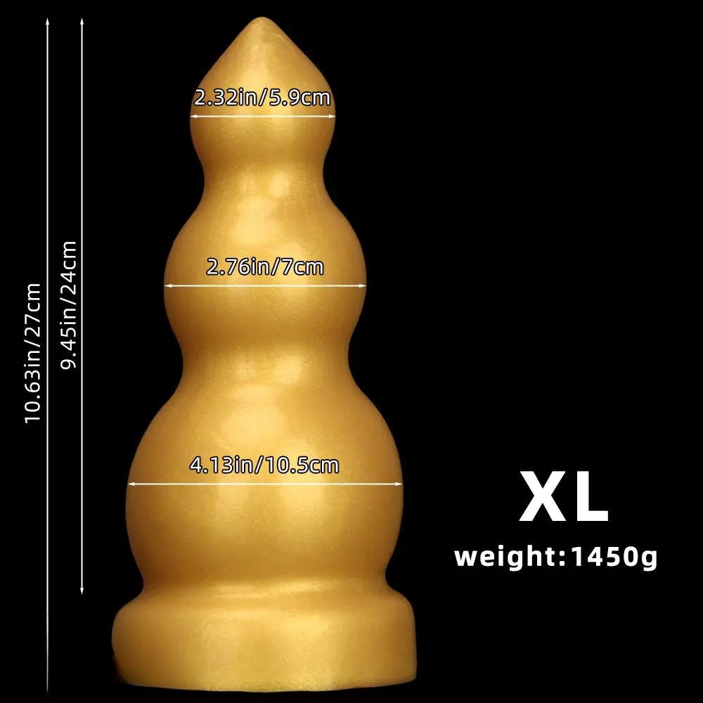 Gold gourd-shaped silicone dildo, photo 11
