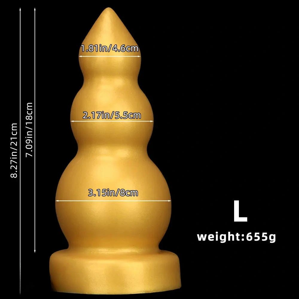 Gold gourd-shaped silicone dildo, photo 12