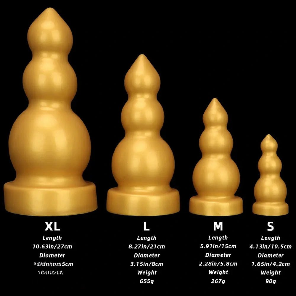 Gold gourd-shaped silicone dildo, photo 13