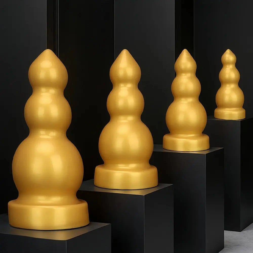 Gold gourd-shaped silicone dildo, photo 3