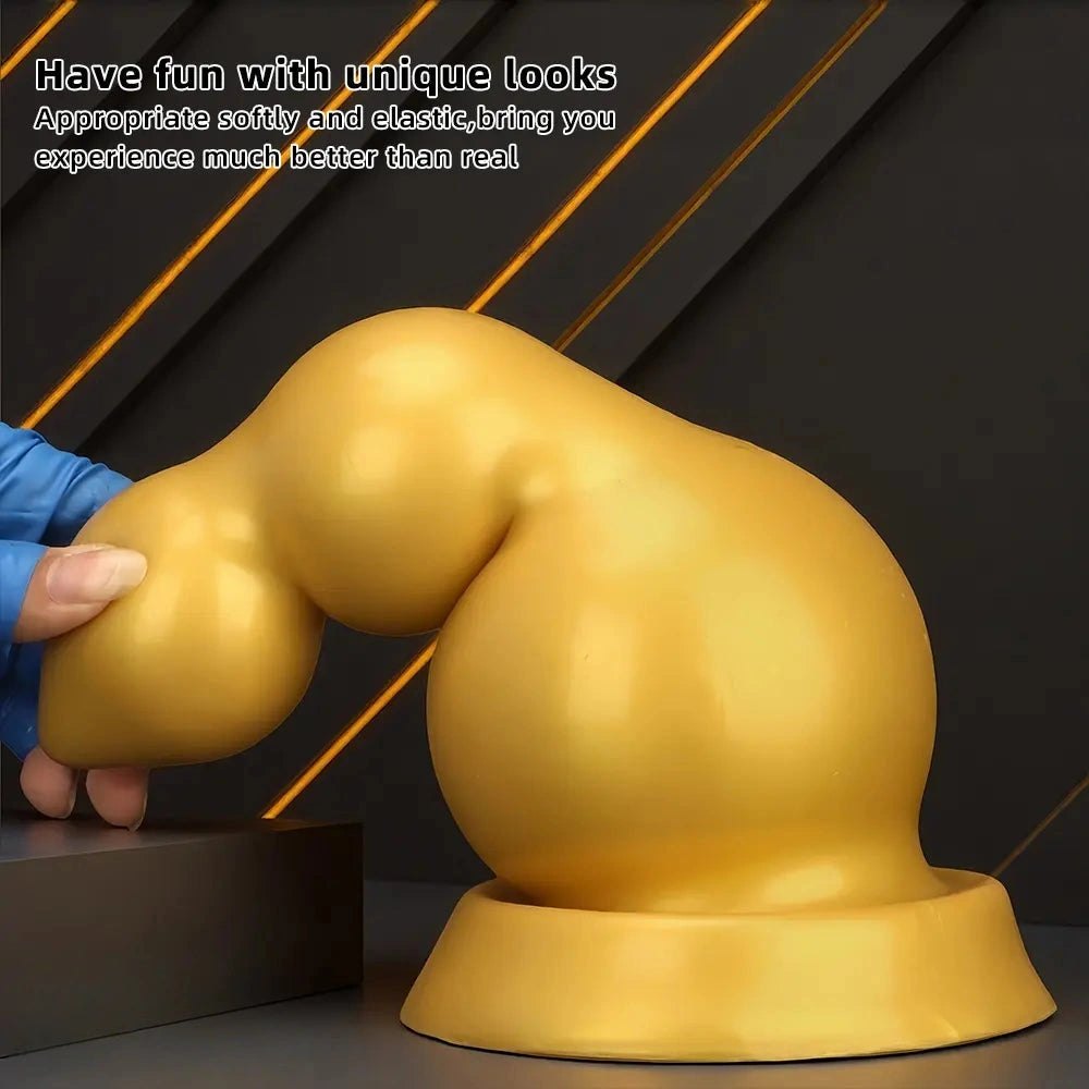 Gold gourd-shaped silicone dildo, photo 4