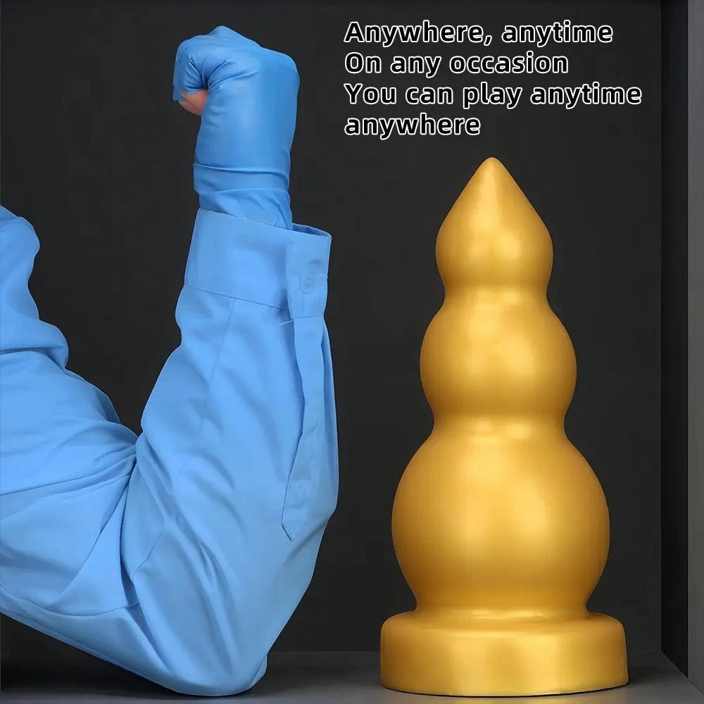 Gold gourd-shaped silicone dildo, photo 5