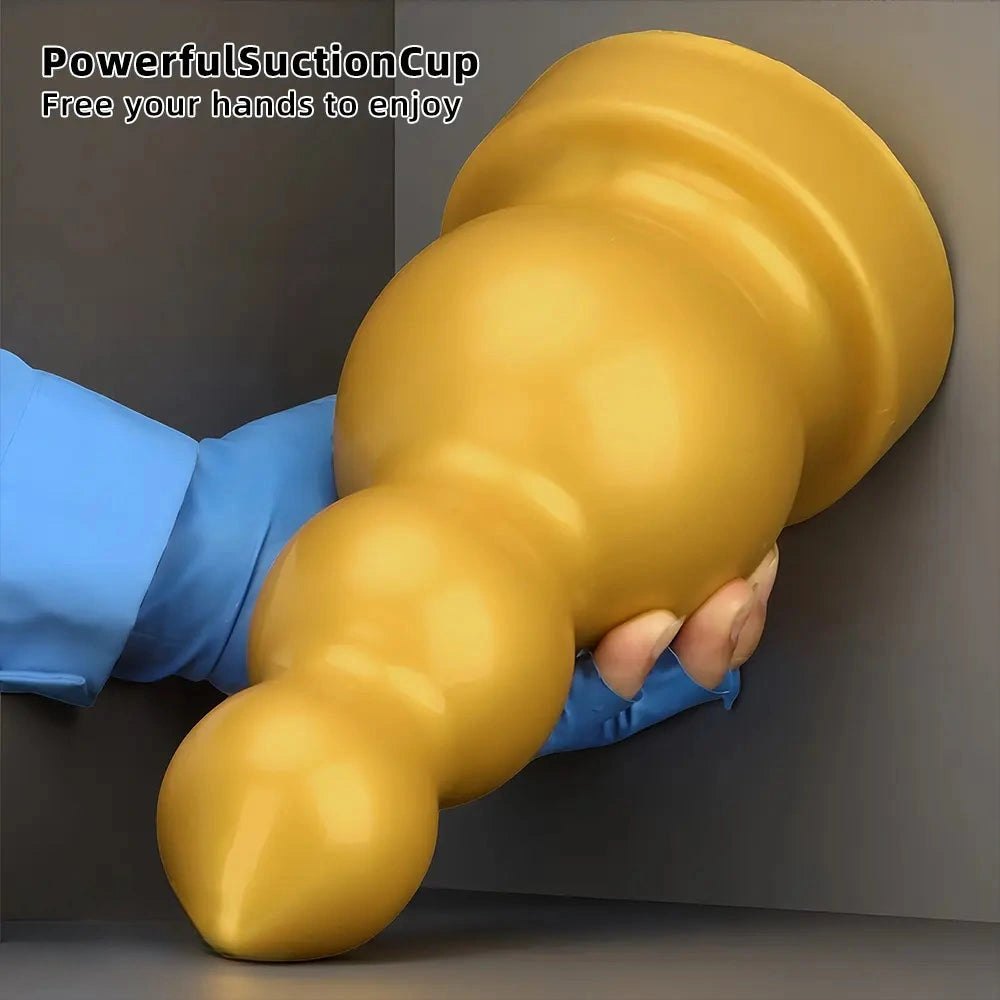 Gold gourd-shaped silicone dildo, photo 6