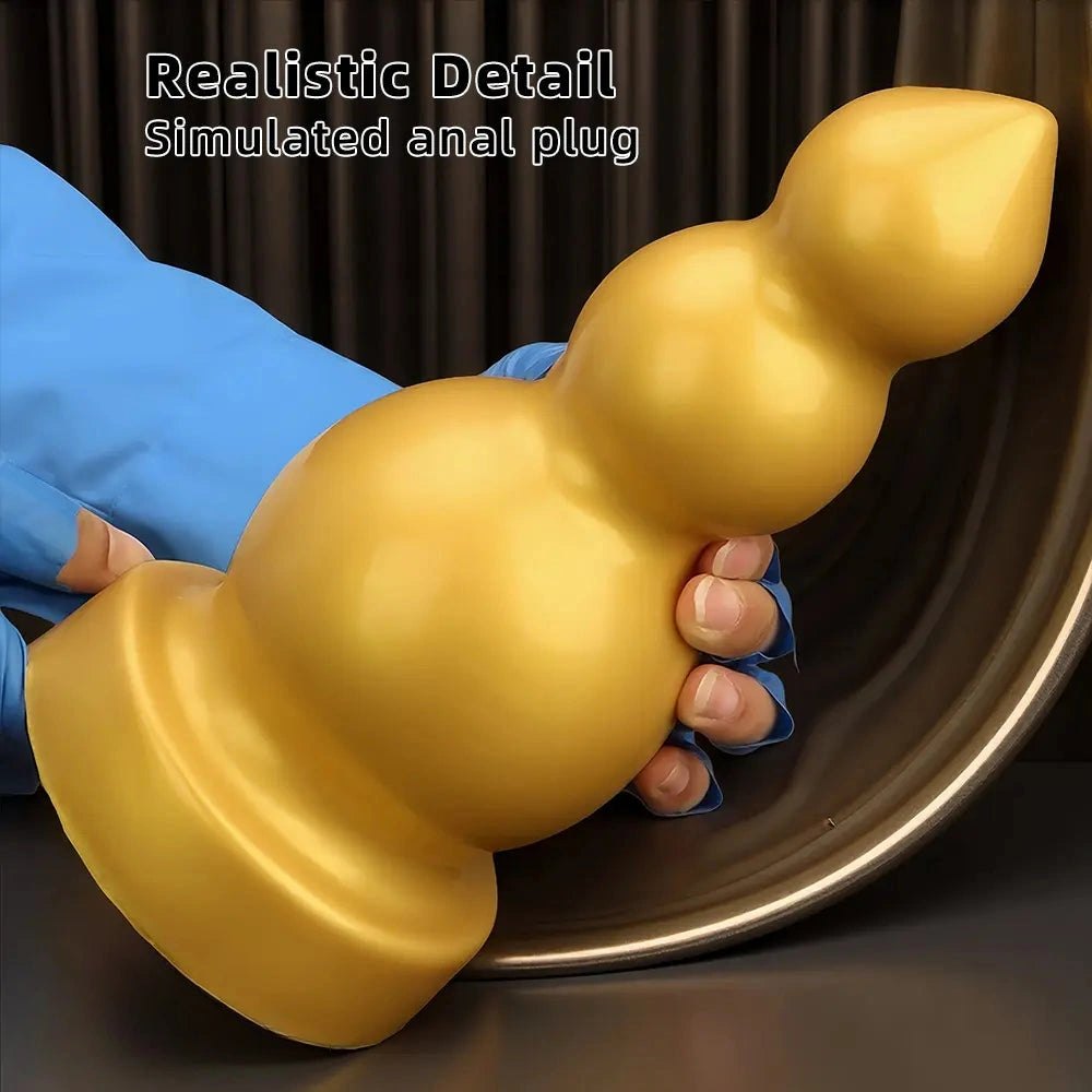 Gold gourd-shaped silicone dildo, photo 7