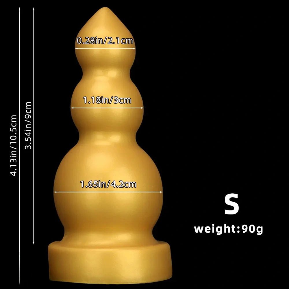 Gold gourd-shaped silicone dildo, photo 9