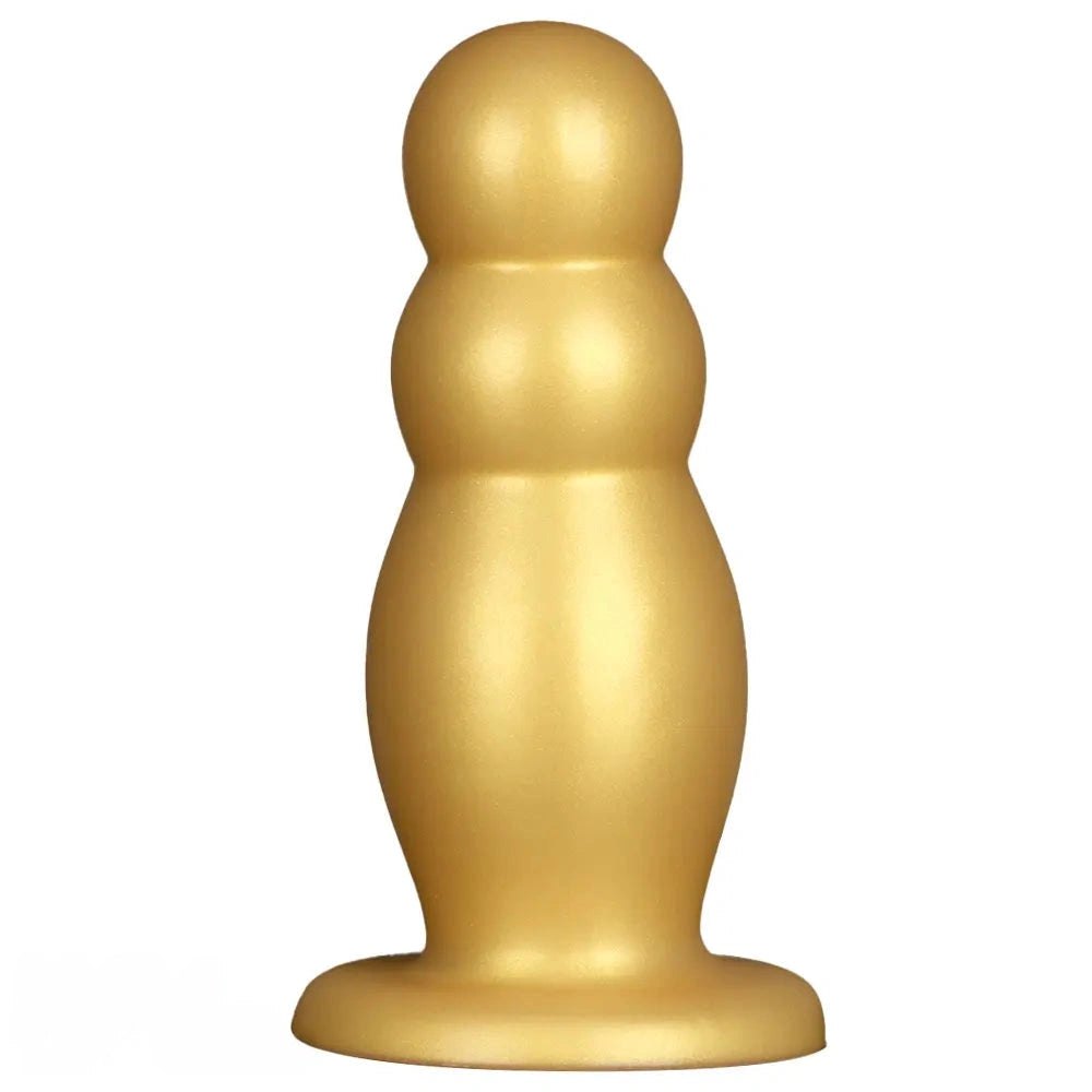 Gold graduated anal beads plug, photo 1