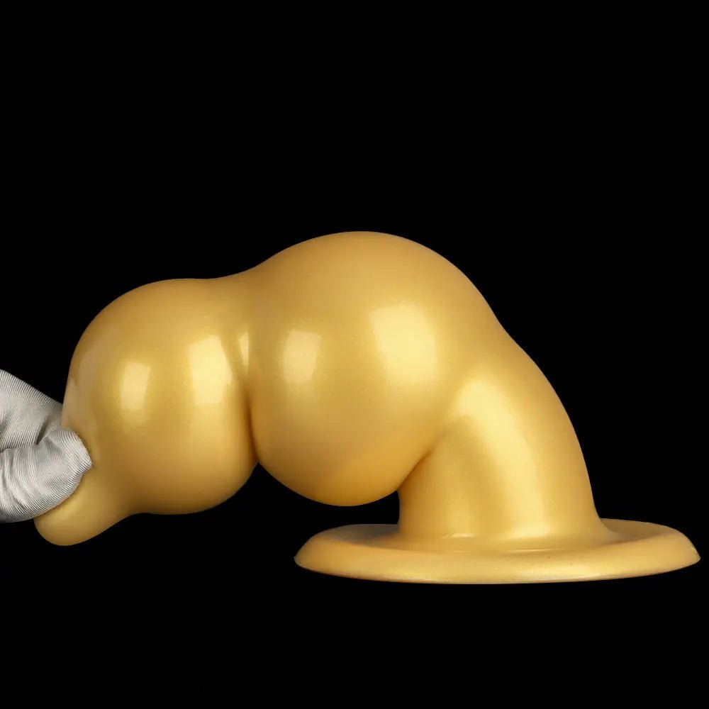 Gold graduated bead silicone butt plug, photo 13