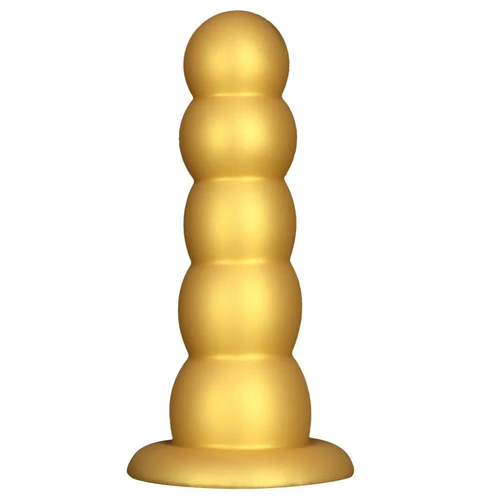 Gold graduated silicone anal beads dildo, photo 2