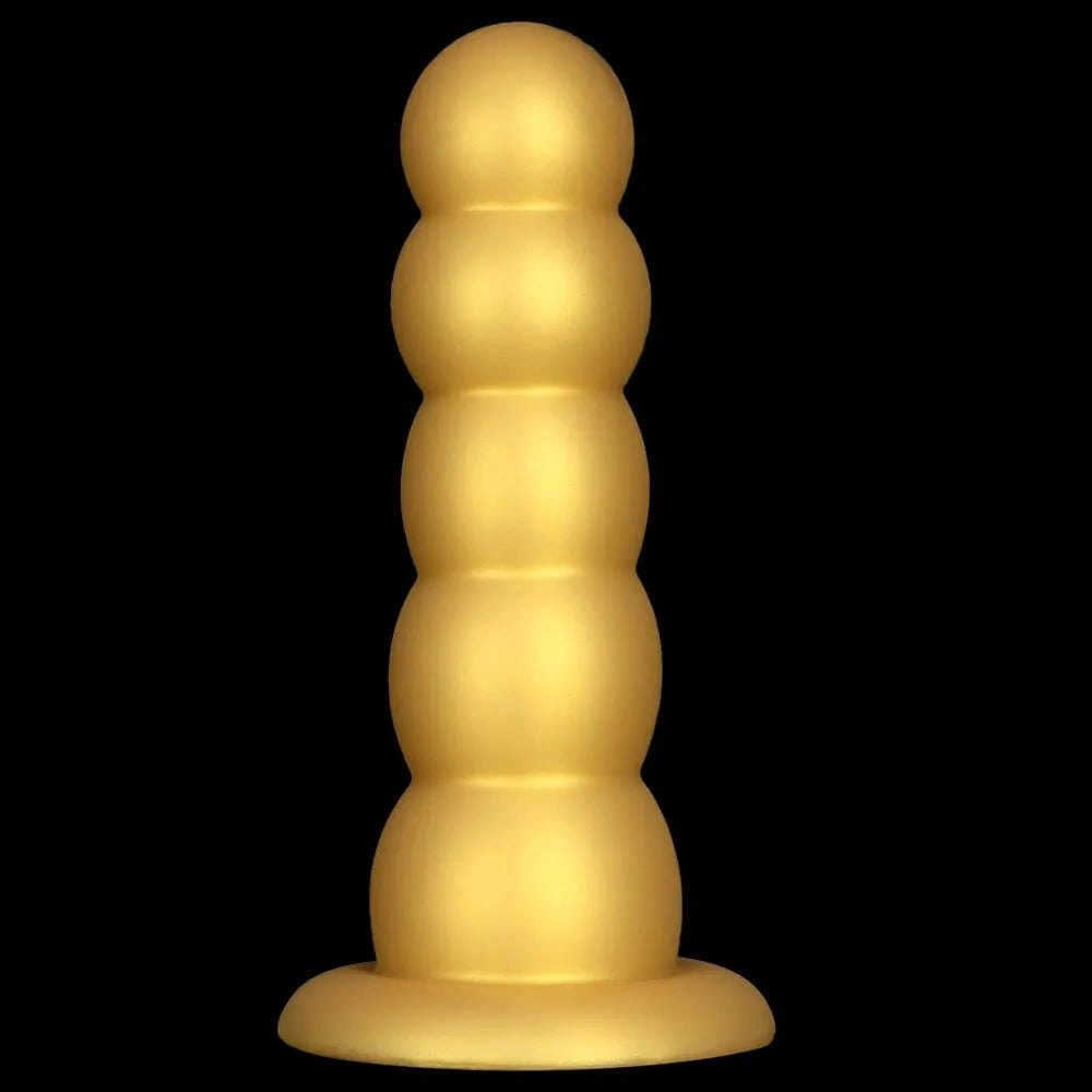 Gold graduated silicone anal beads dildo, photo 3