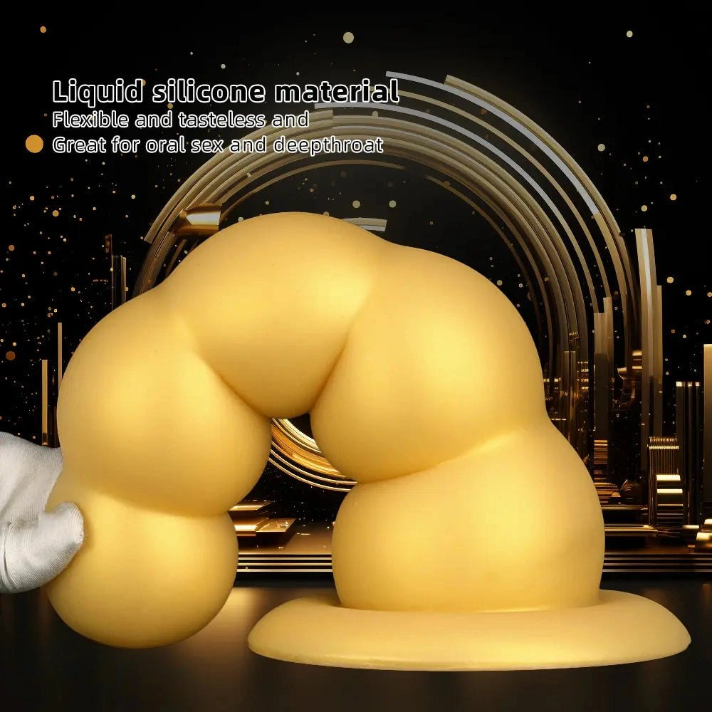 Gold graduated silicone anal beads dildo, photo 7