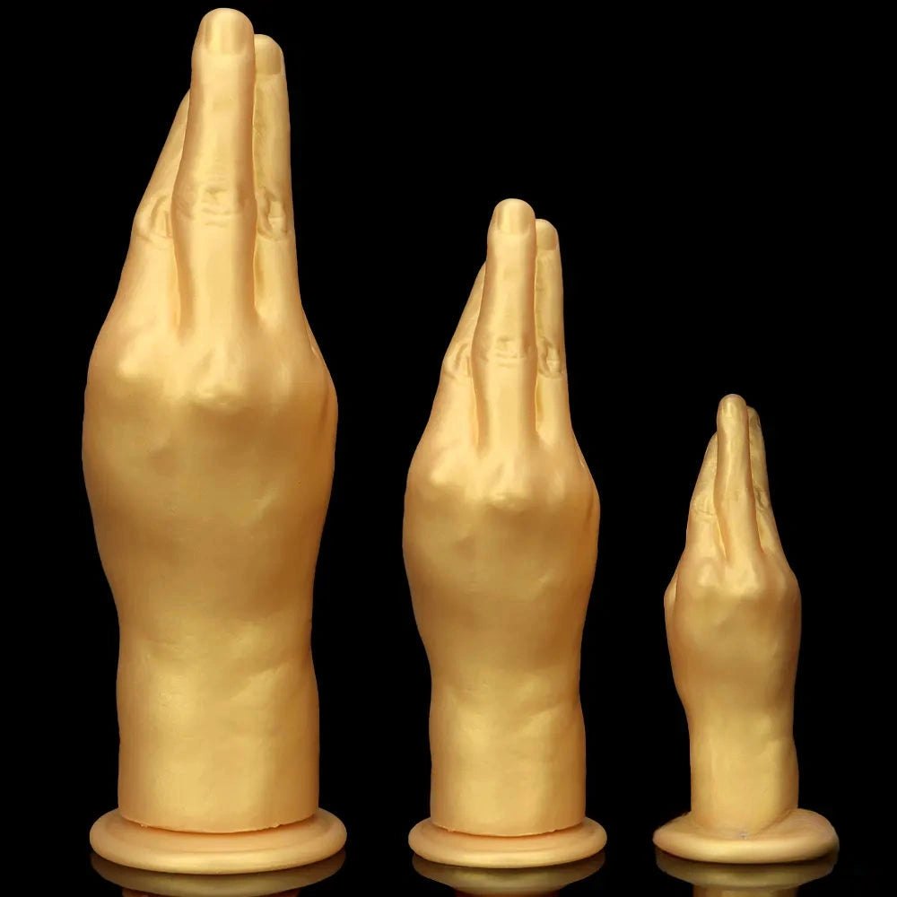 Gold hand shaped fantasy silicone dildo, photo 10