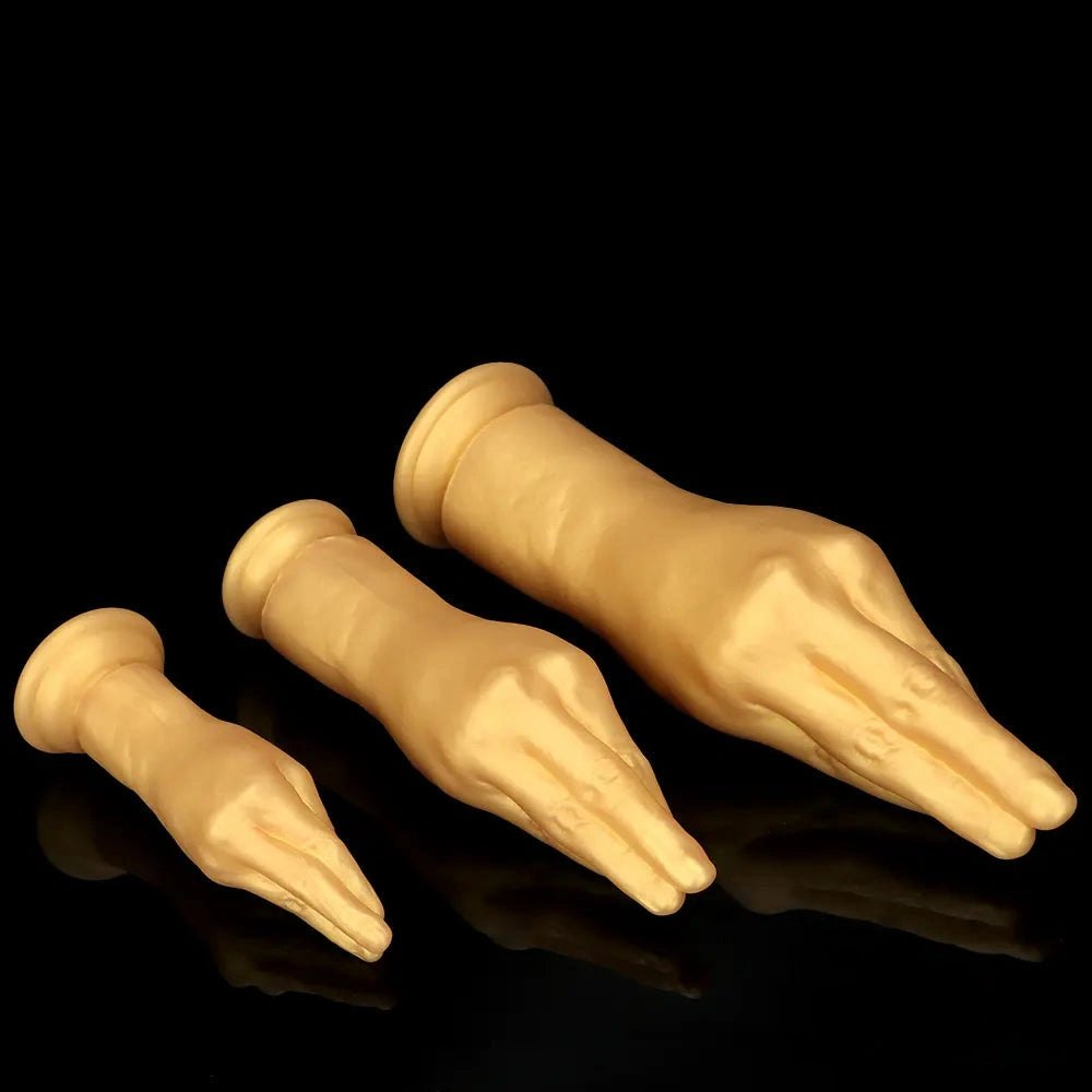 Gold hand shaped fantasy silicone dildo, photo 11