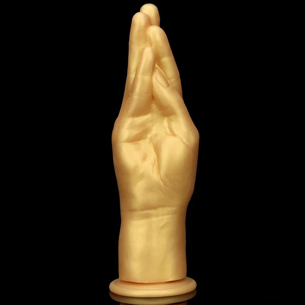 Gold hand shaped fantasy silicone dildo, photo 12