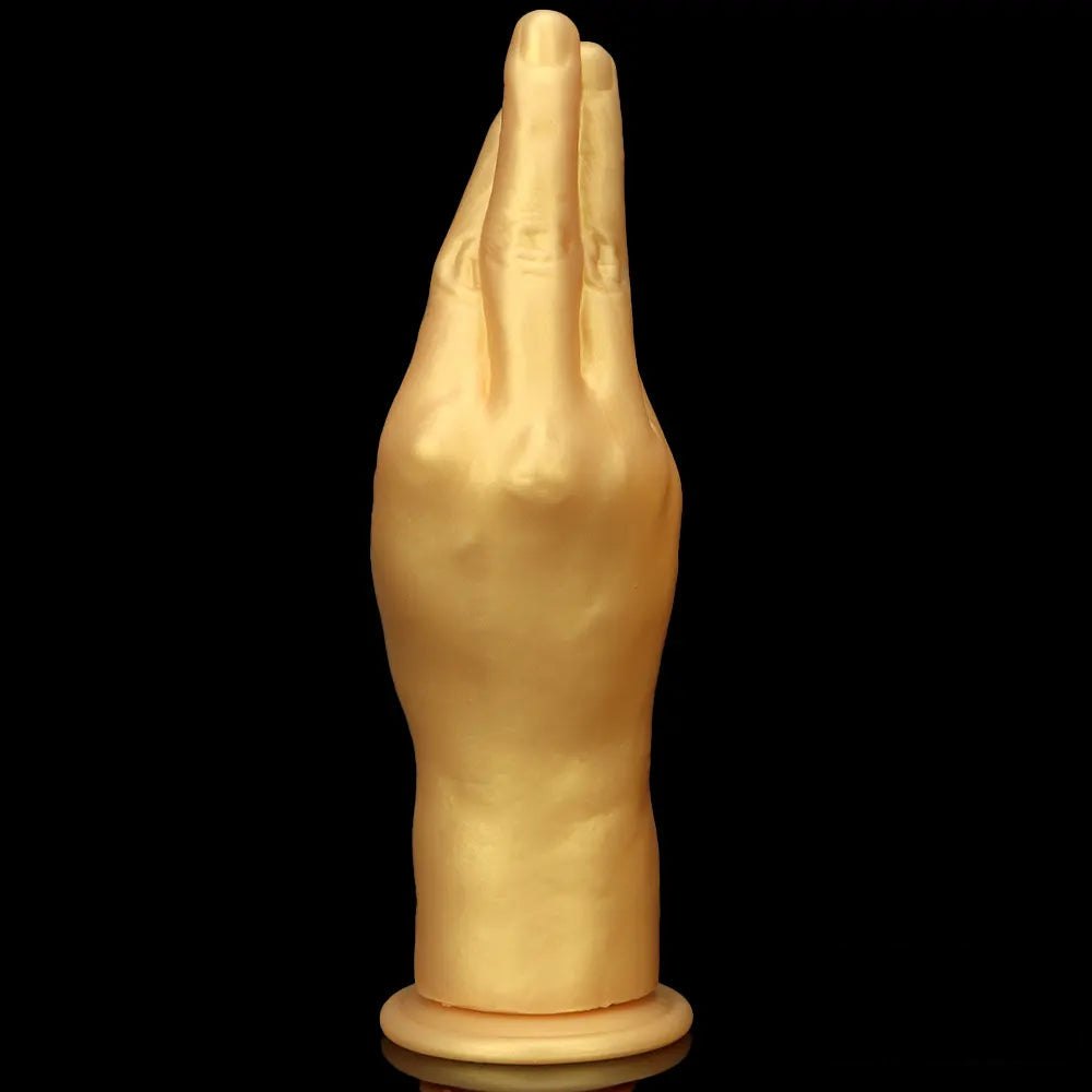 Gold hand shaped fantasy silicone dildo, photo 13