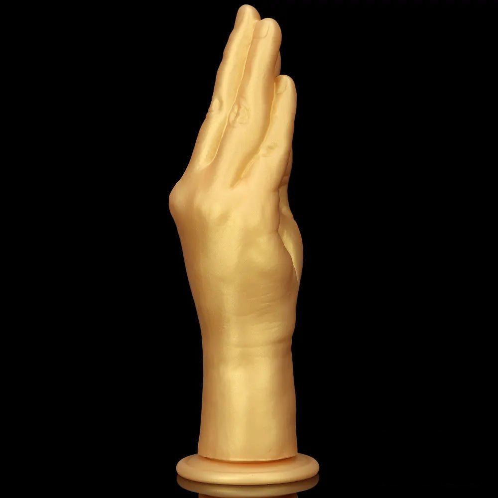 Gold hand shaped fantasy silicone dildo, photo 15