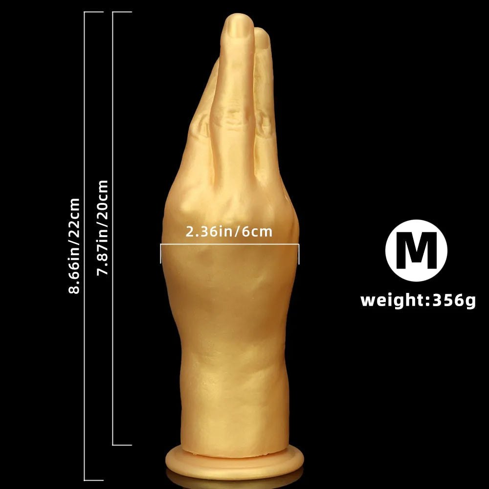 Gold hand shaped fantasy silicone dildo, photo 17