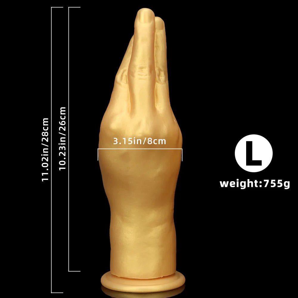 Gold hand shaped fantasy silicone dildo, photo 18