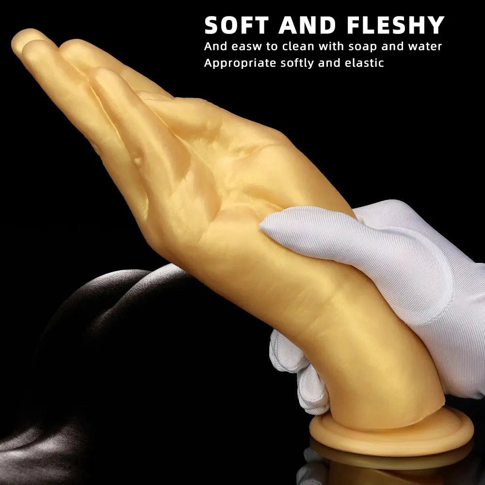 Gold hand shaped fantasy silicone dildo, photo 2