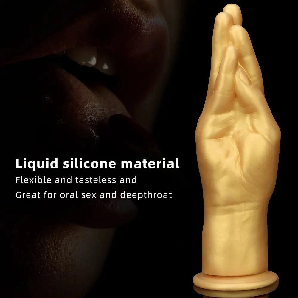 Gold hand shaped fantasy silicone dildo, photo 4