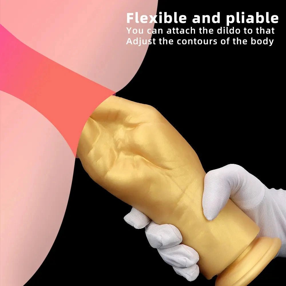 Gold hand shaped fantasy silicone dildo, photo 5