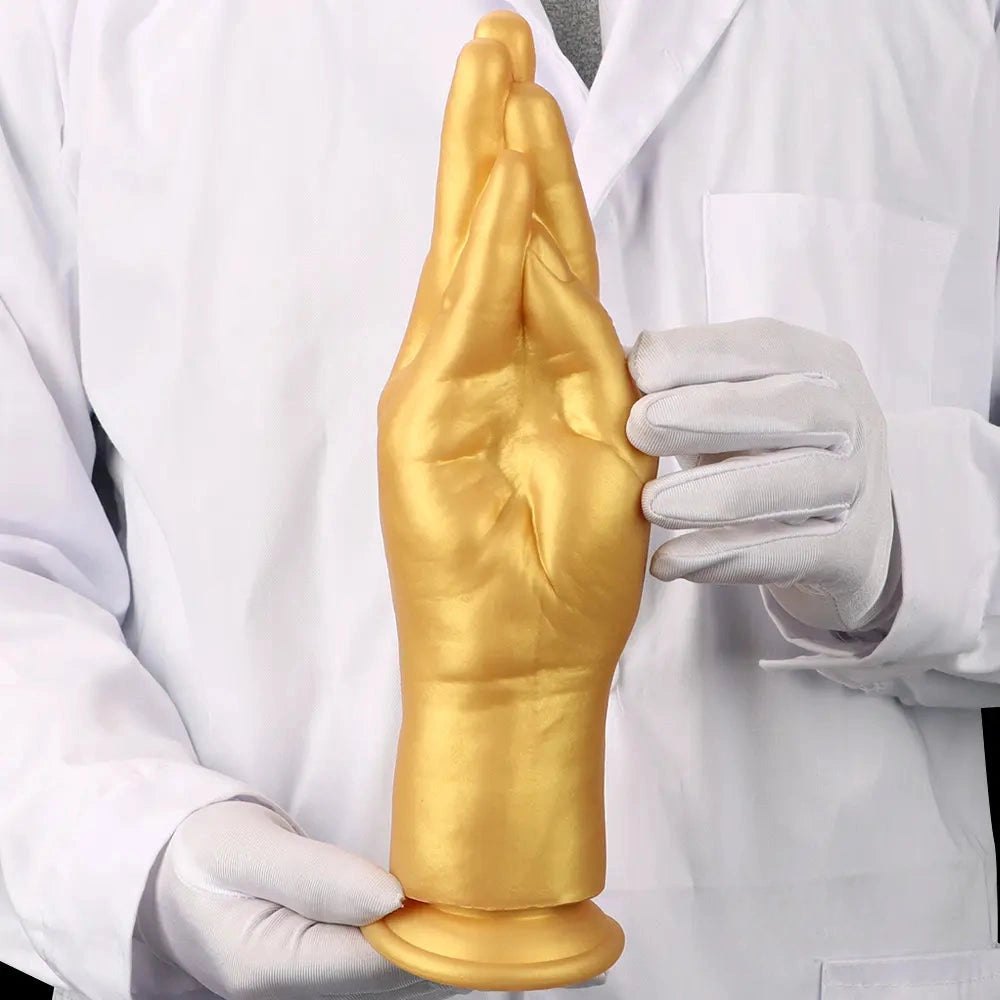 Gold hand shaped fantasy silicone dildo, photo 8