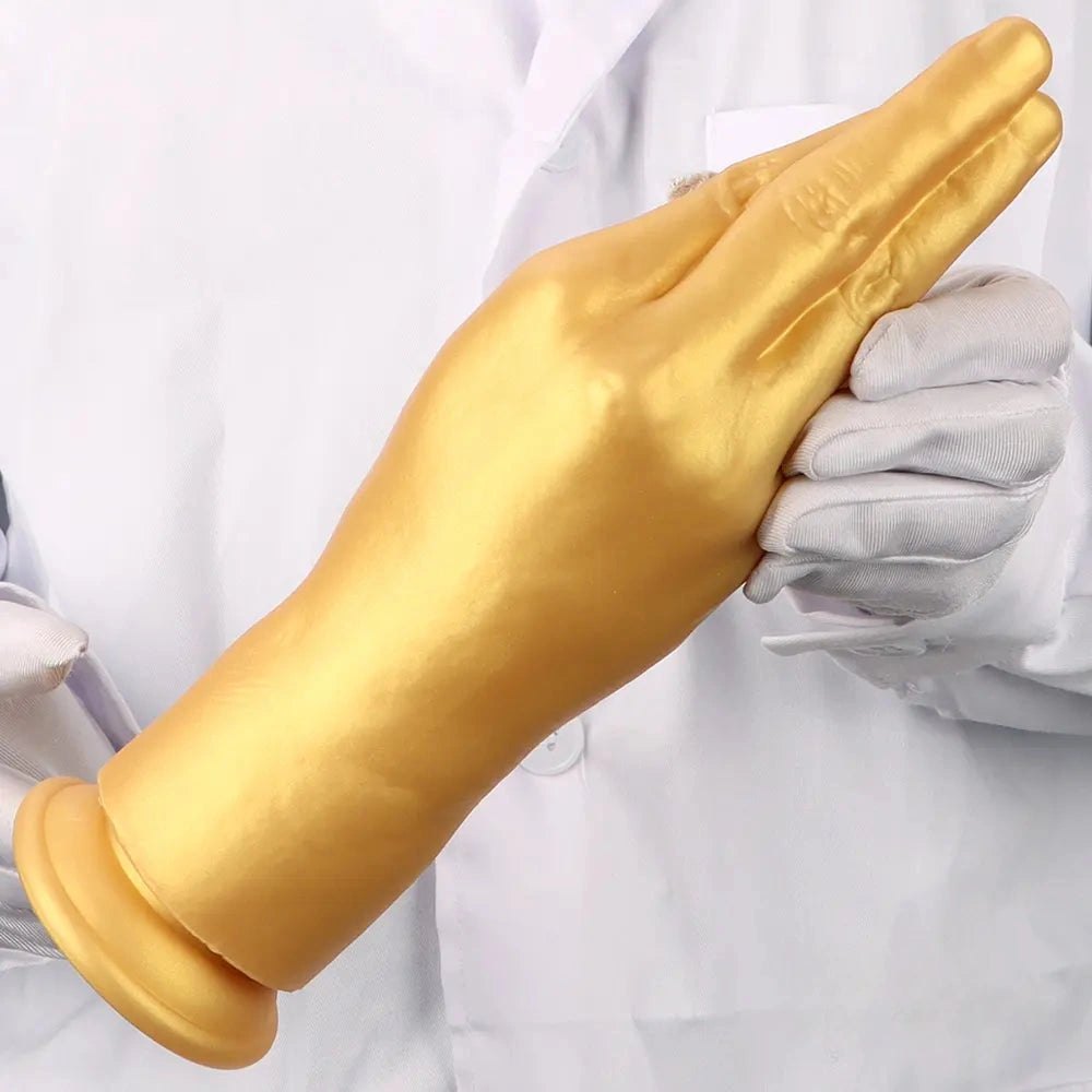 Gold hand shaped fantasy silicone dildo, photo 9