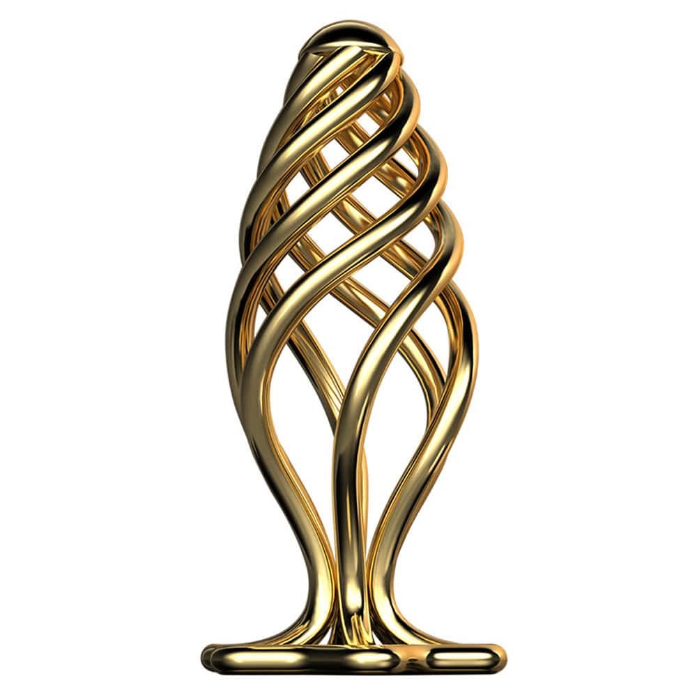 Gold hollow stainless steel anal plug, photo 1