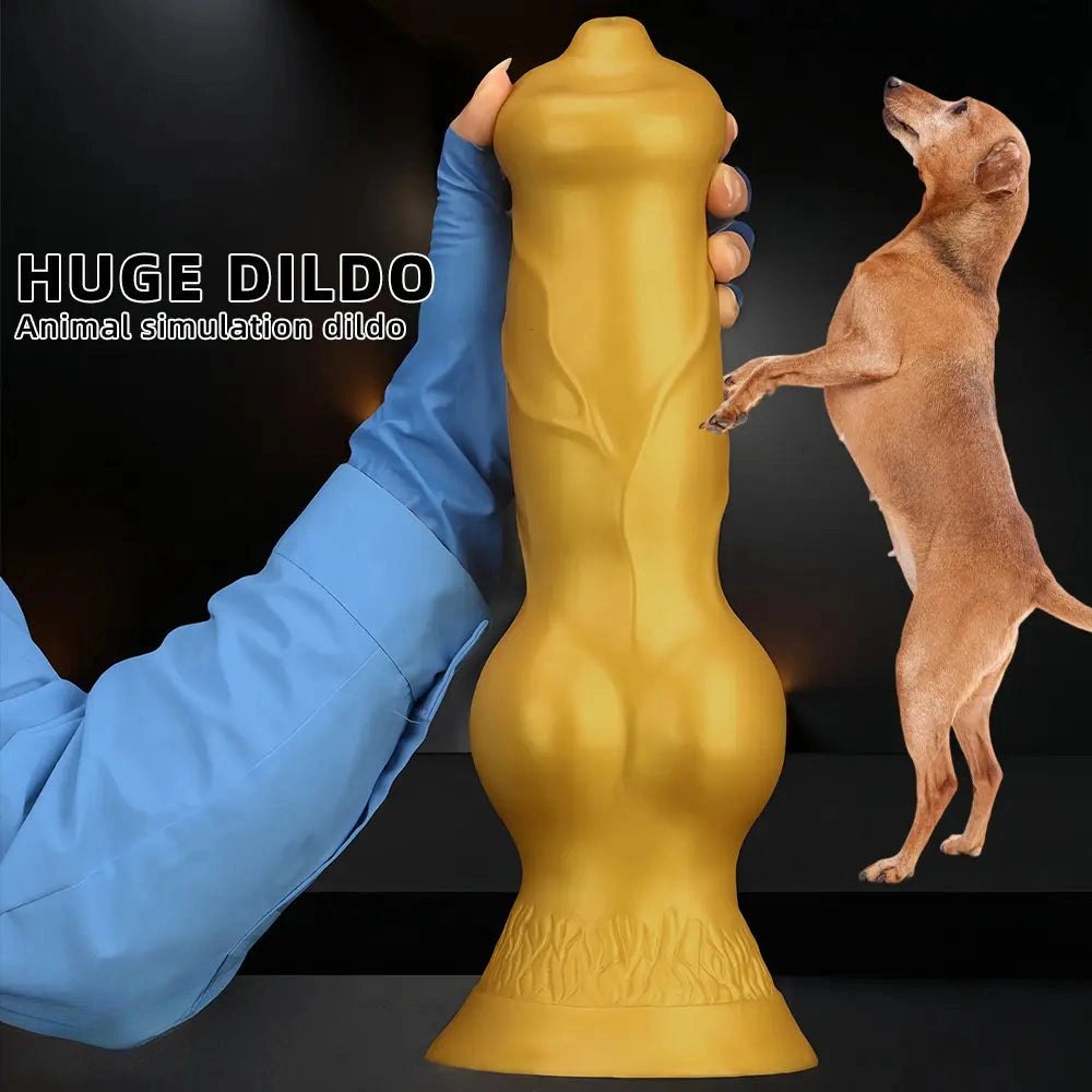 Gold knot bulge large dildo, photo 3