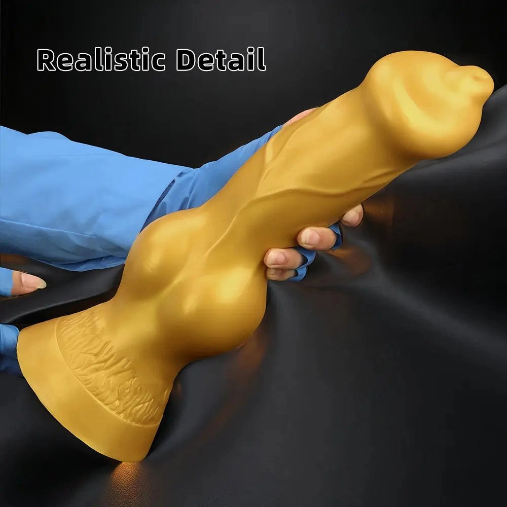 Gold knot bulge large dildo, photo 5