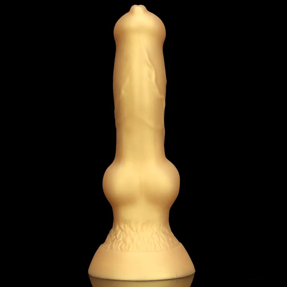 Gold silicone knotted animal dildo, photo 10