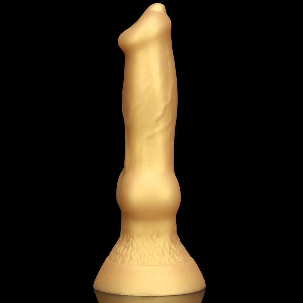 Gold silicone knotted animal dildo, photo 11