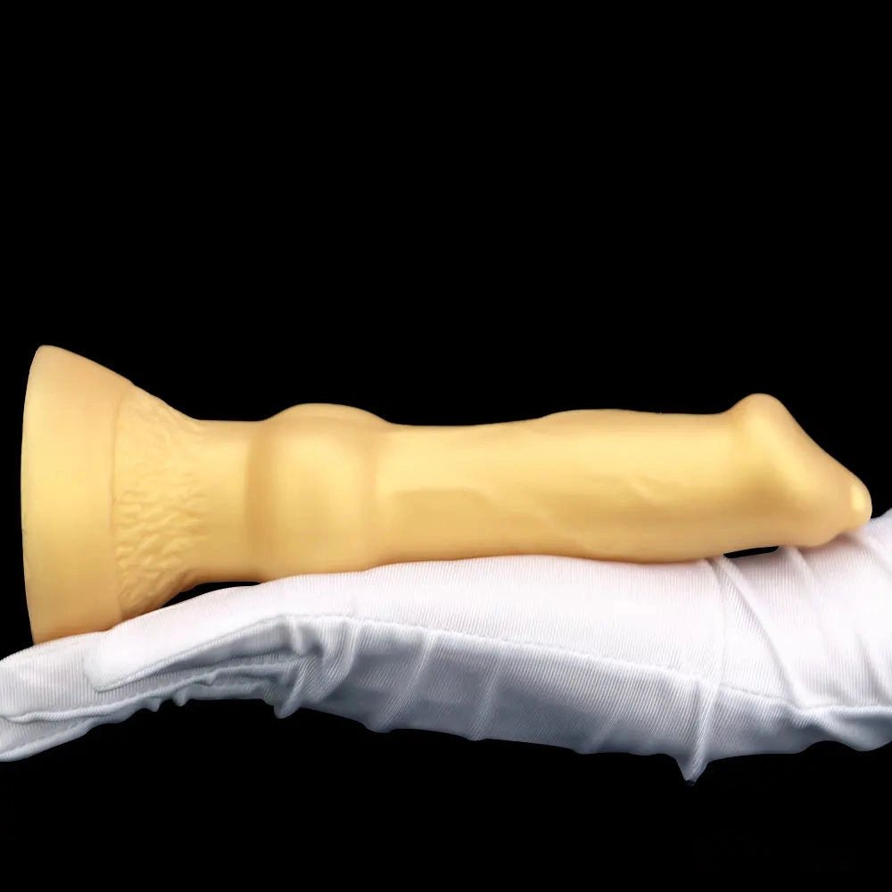 Gold silicone knotted animal dildo, photo 14