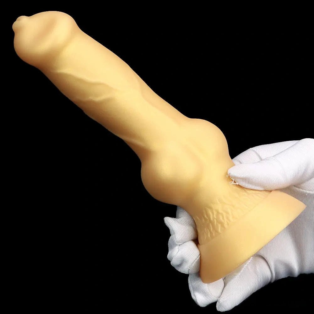 Gold silicone knotted animal dildo, photo 15