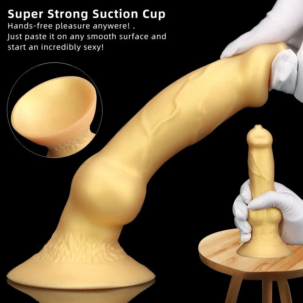 Gold silicone knotted animal dildo, photo 4