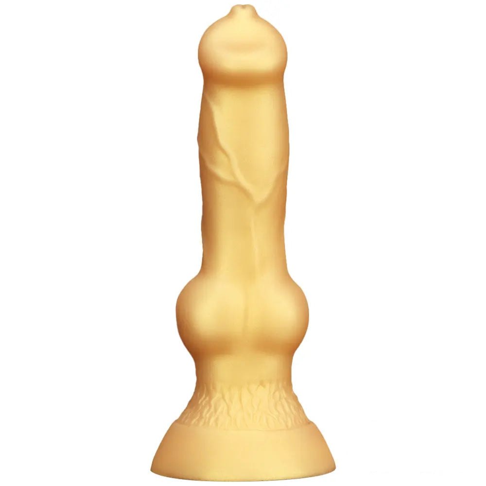 Gold silicone knotted animal dildo, photo 7